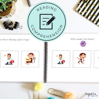 Five Little Monkeys Nursery Rhyme Emergent Reader + Reading Comprehension (Printable PDF) - AdaptEd4SpecialEd